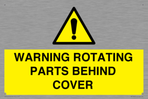 WARNING ROTATING PARTS BEHIND COVER